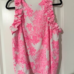 Pink and White Sleeveless Lilly Pulitzer Top